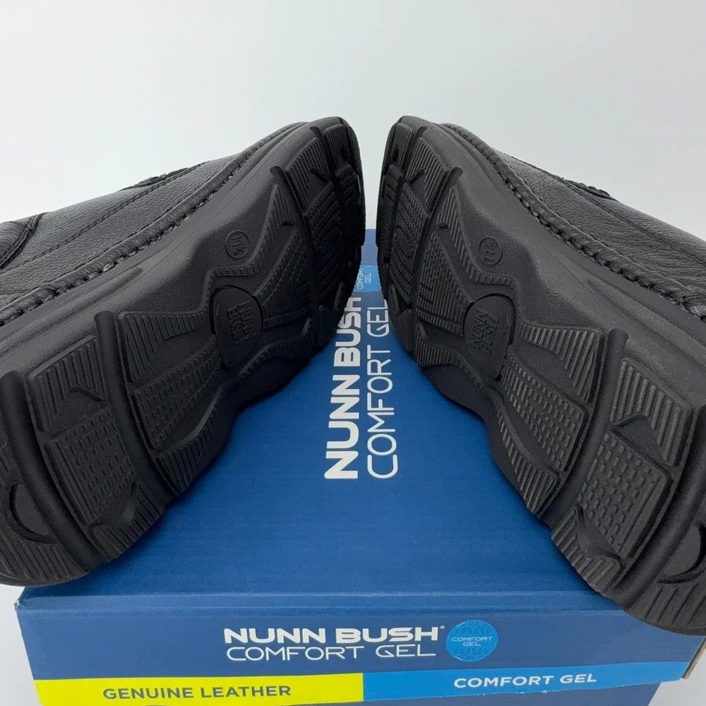 Nunn Bush Cameron Black Tumble Leather Comfort‎ Gel Oxford Shoes Mens 11.5M NIB